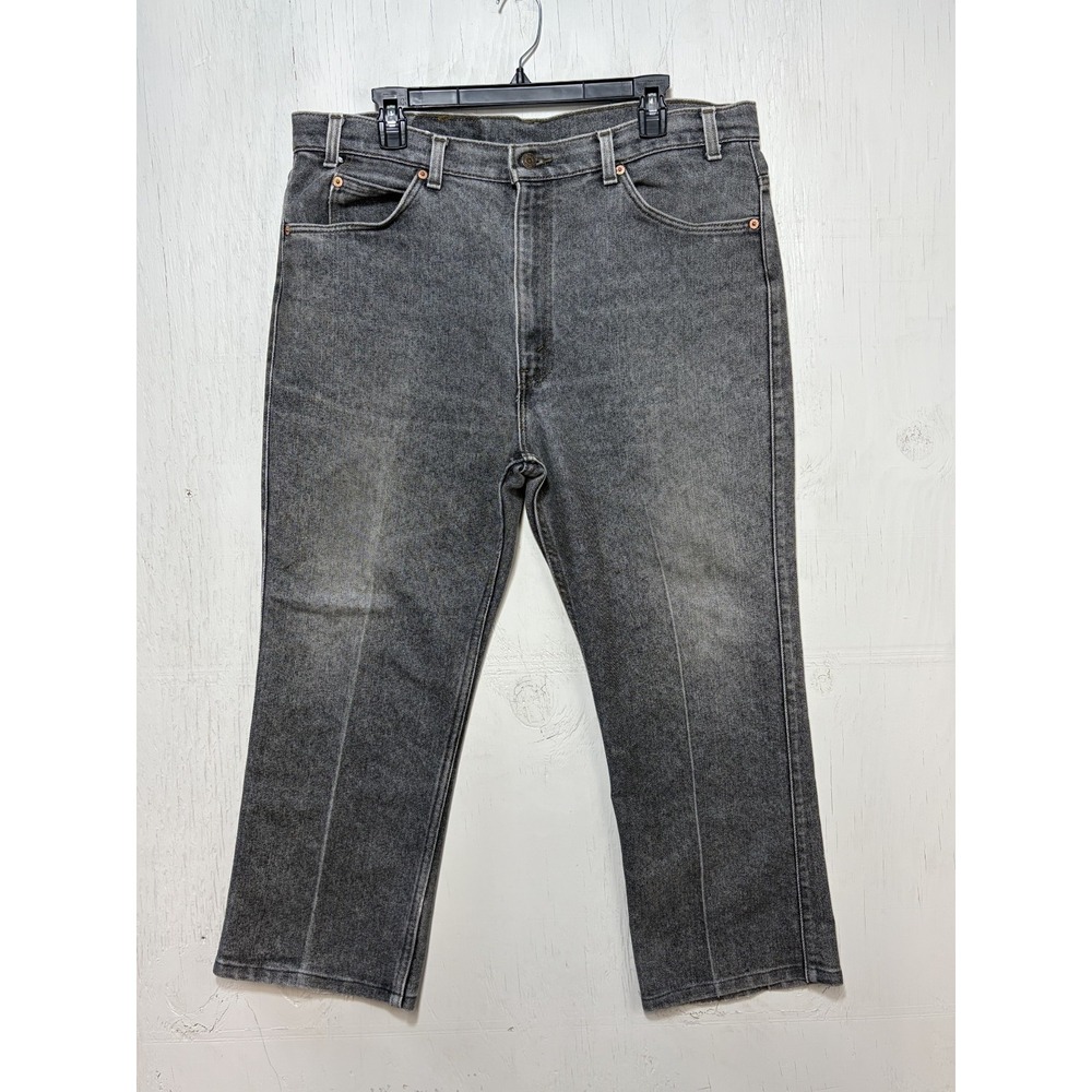 VTG Levi's 517 Jeans Men 38x26 Gray Faded Denim Bootcut 90s USA Distressed